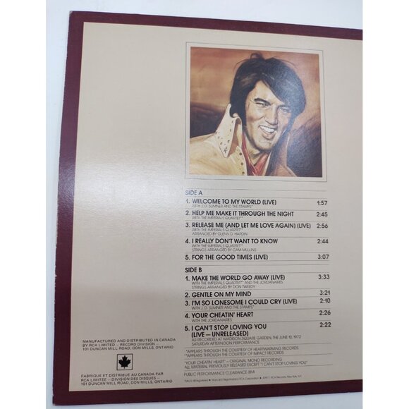 Elvis Presley – Welcome To My World Vinyl LP (1977) RCA APL1-2274 - Picture 5 of 9